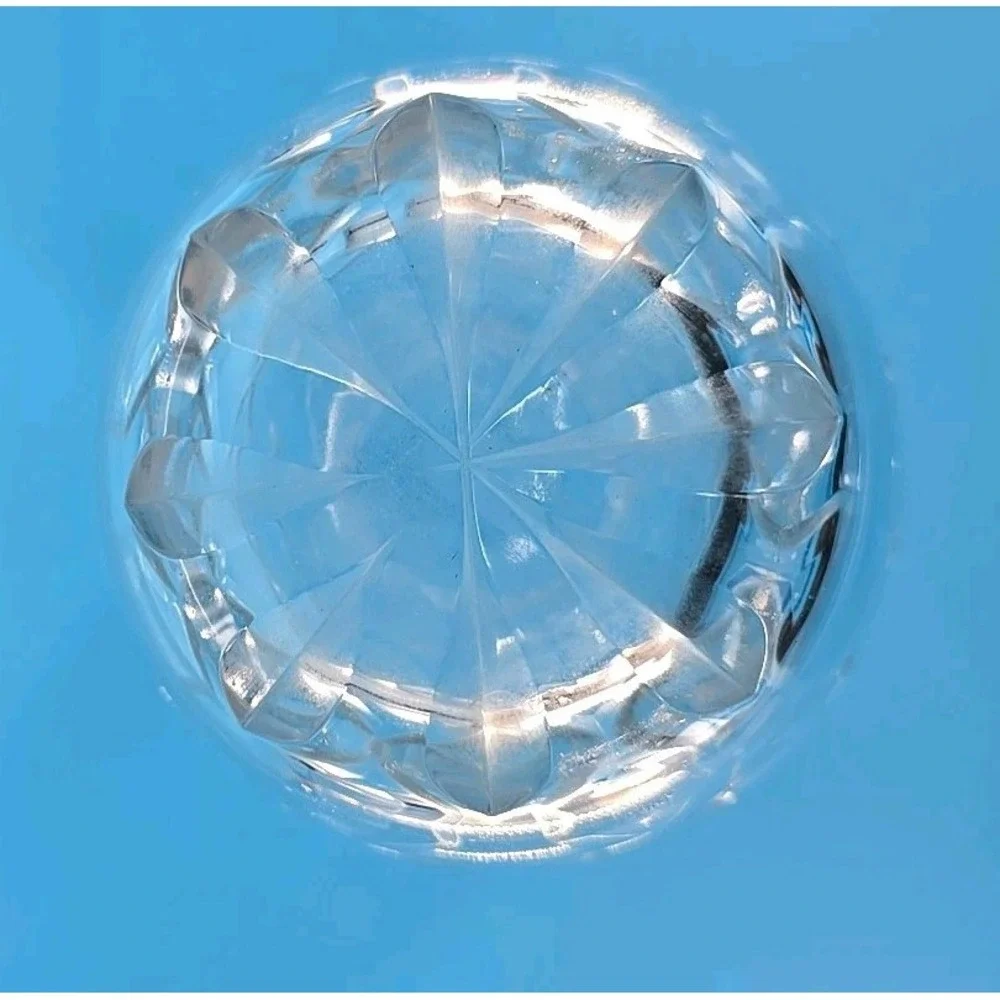 RARE VTG VEGA Fine‎ Lead Crystal Vase - Flower Peony Design by American Cut